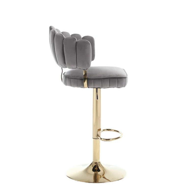 COOLMORE Swivel Bar Stools Set of 2 Adjustable Counter Height Chairs with Footrest for Kitchen, Dining Room-海智集-Default-