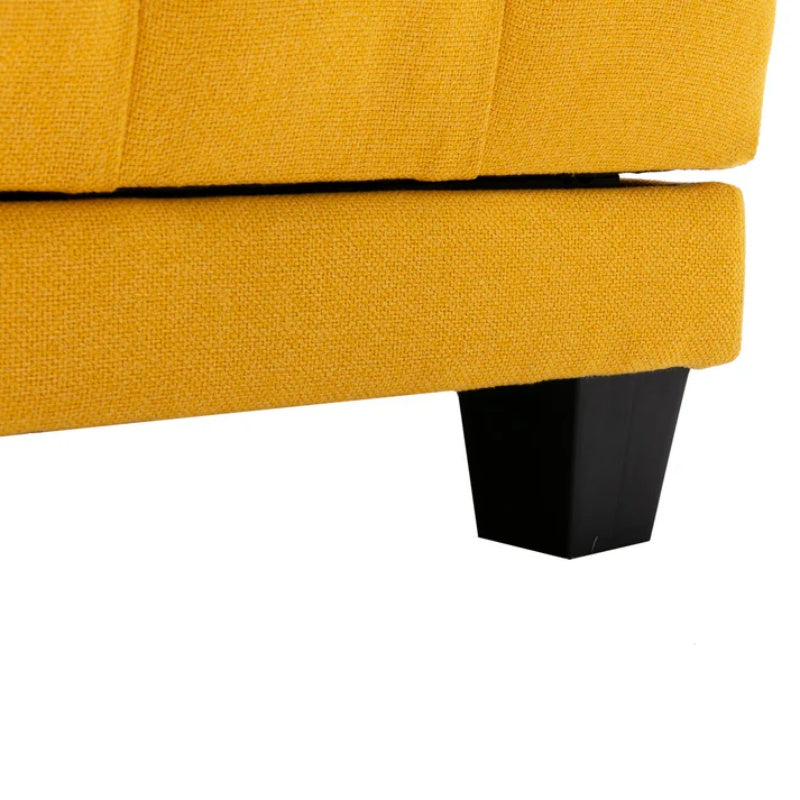 COOLMORE Multifunctional Living Room Leisure Chaise Lounge Barry Tufted Comfy Armchair Wireless Charging, Smooth Reclining Backrest & Lumbar Pillow for Home Apartment (Yellow linen)-海智集-Default-
