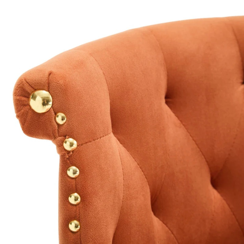 COOLMORE Set of 2,Back pull point design, velvet material, 360 degree rotation, back pull loop detachable design, rivet decoration, square foot wooden bar chair-海智集-Default-