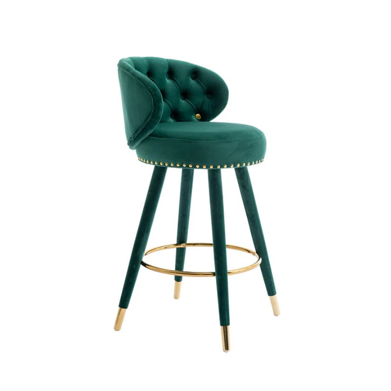 COOLMORE Counter Height Bar Stools Set of 2 for Kitchen Counter Solid Wood Legs with a fixed height of 360 degrees-海智集-Default-
