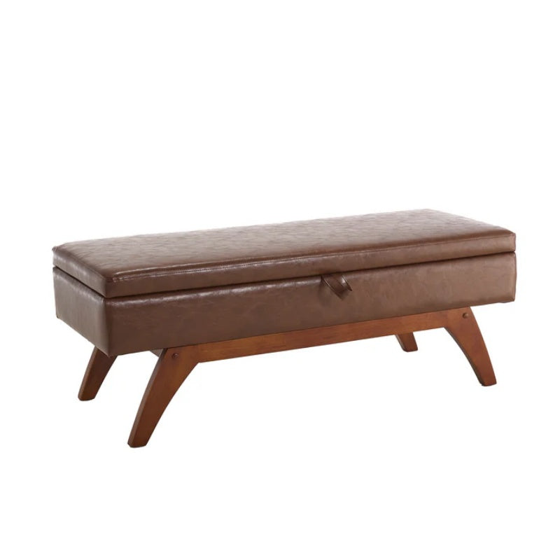 COOLMORE Teddy wool fabric, solid wood feet for solid weighing, and bed end stool with storage function-海智集-Default-