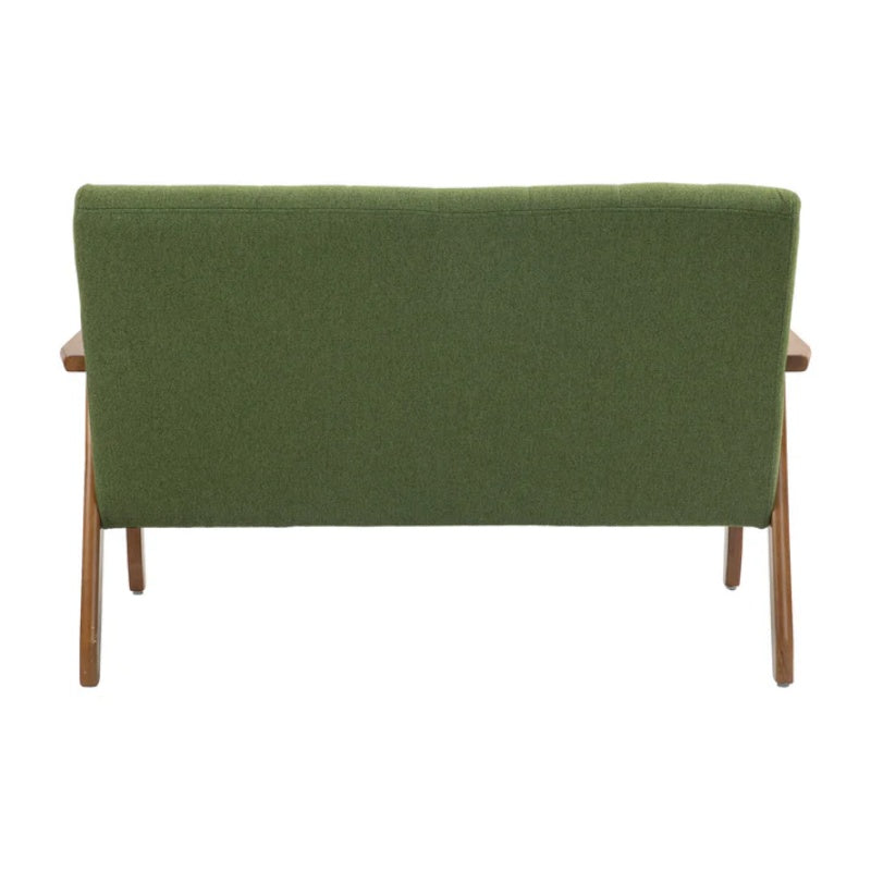 COOLMORE Mid-Century Modern Solid Loveseat Sofa Upholstered Linen Loveseat, 2-Seat Upholstered Loveseat Sofa Modern Couch-海智集-Default-