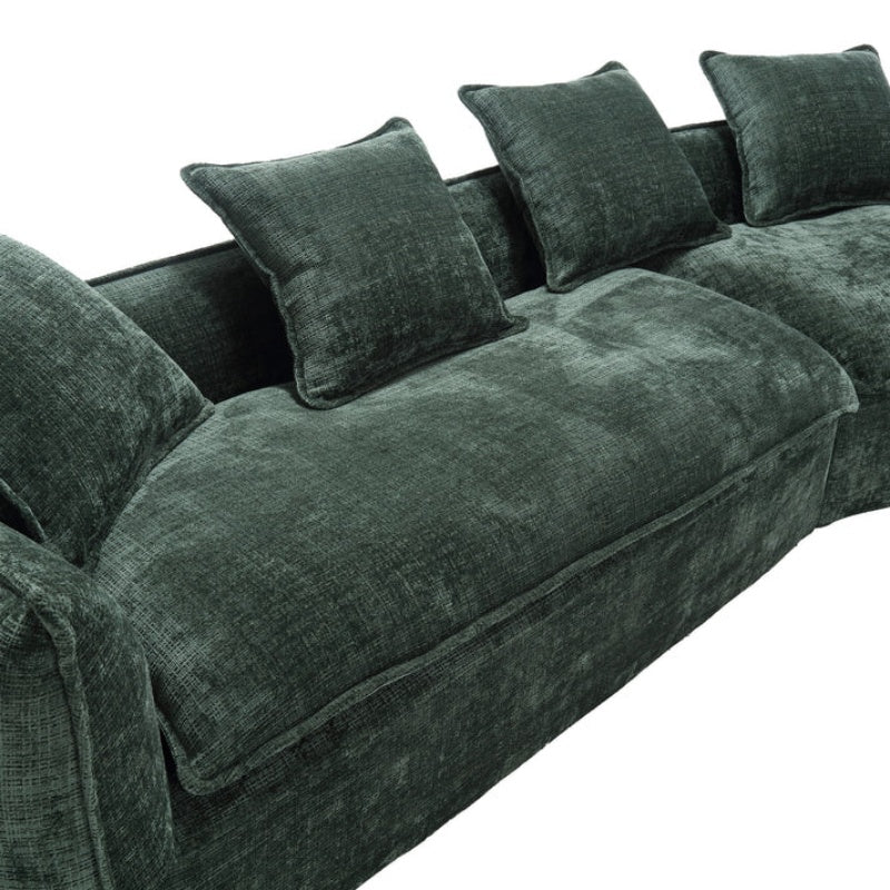 Modular Sectional Sofa, U-Shaped Couch with Sofa for five & Pillows, Modern Minimalist chenille Fabric Large Comfy Cloud Sofas, Living Room Furniture Sets-海智集-Default-