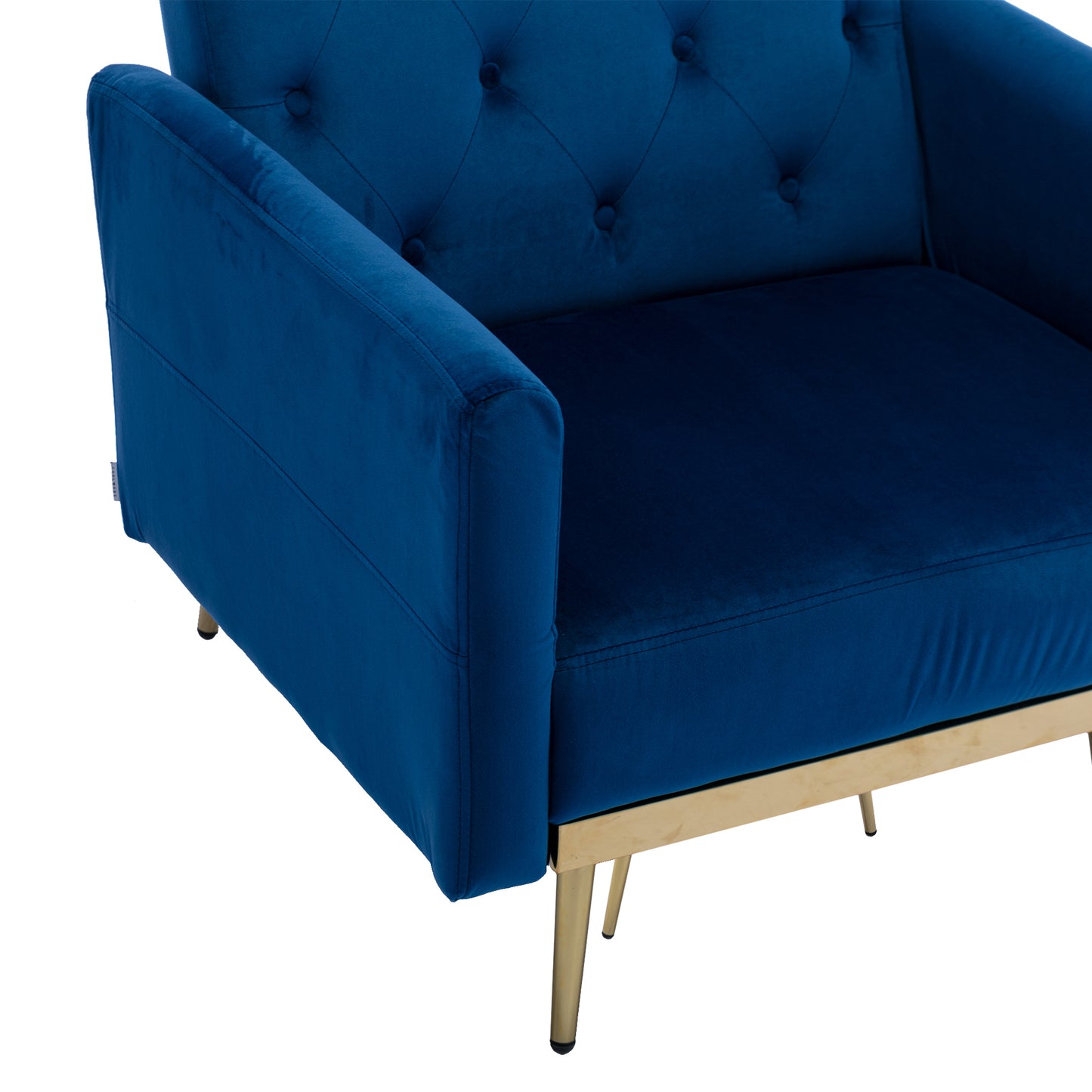 COOLMORE Velvet Accent Chair with Adjustable Armrests and Backrest, Button Tufted Lounge Chair, Single Recliner Armchair with Ottoman-海智集-Default-