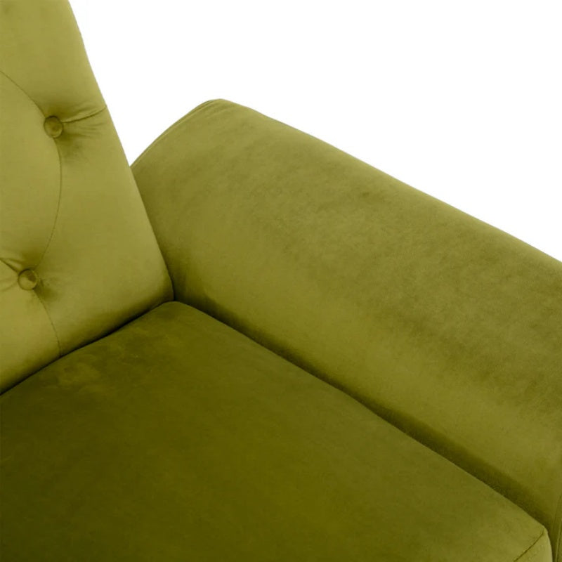 COOLMORE Velvet Accent Chair with Adjustable Armrests and Backrest, Button Tufted Lounge Chair, Single Recliner Armchair with Ottoman-海智集-Default-