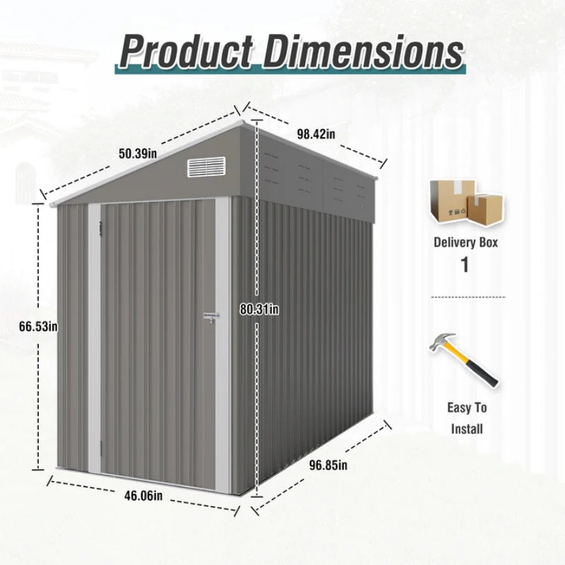 Campcraft Optional two-color storage shed, single hinge door, solid structural design, good ventilation, surface with protective film, and suitable for various scenarios-海智集-Default-