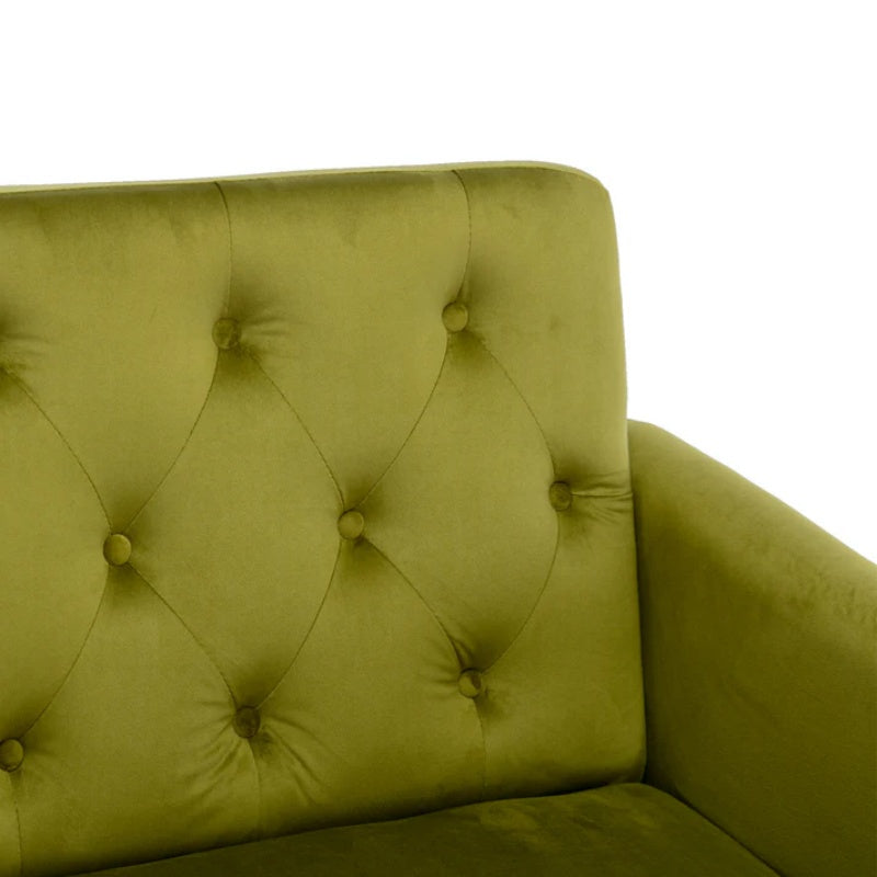 COOLMORE Velvet Accent Chair with Adjustable Armrests and Backrest, Button Tufted Lounge Chair, Single Recliner Armchair with Ottoman-海智集-Default-