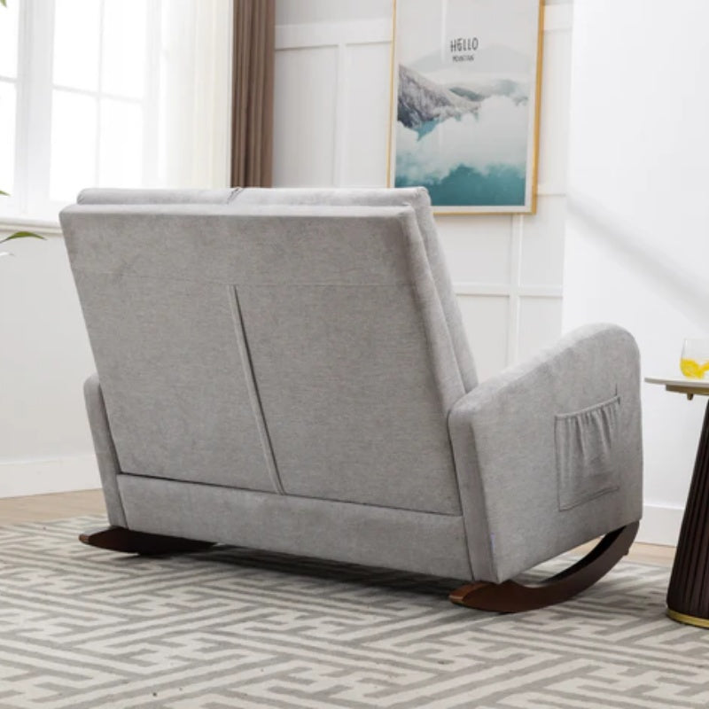 COOLMORE Rocking Chair Upholstered Mid Century Modern Rocker Oversized Wingback Armchair for Living Room-海智集-Default-