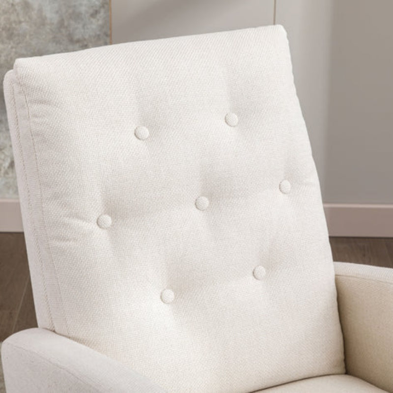 High Back Rocking Chair Nursery Chair .Comfortable Rocker Fabric Padded Seat .Modern High Back Armchair-海智集-Default-