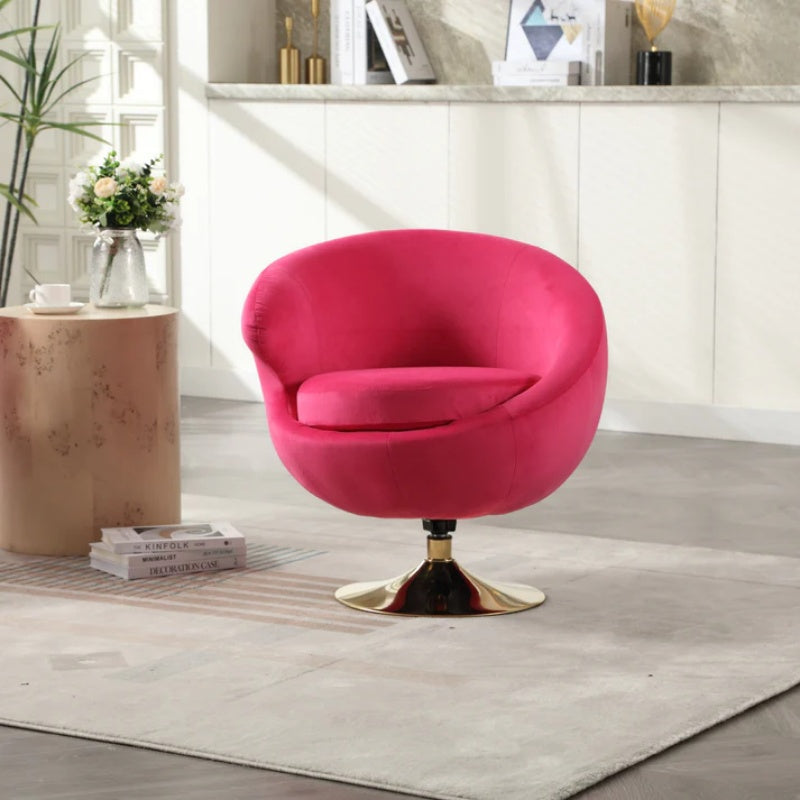 360 Degree Swivel Cuddle Barrel Accent Chairs, Round Armchairs with Wide Upholstered, Fluffy Fabric Chair for Living Room, Bedroom, Office, Waiting Rooms-海智集-Default-
