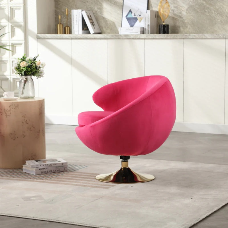 360 Degree Swivel Cuddle Barrel Accent Chairs, Round Armchairs with Wide Upholstered, Fluffy Fabric Chair for Living Room, Bedroom, Office, Waiting Rooms-海智集-Default-