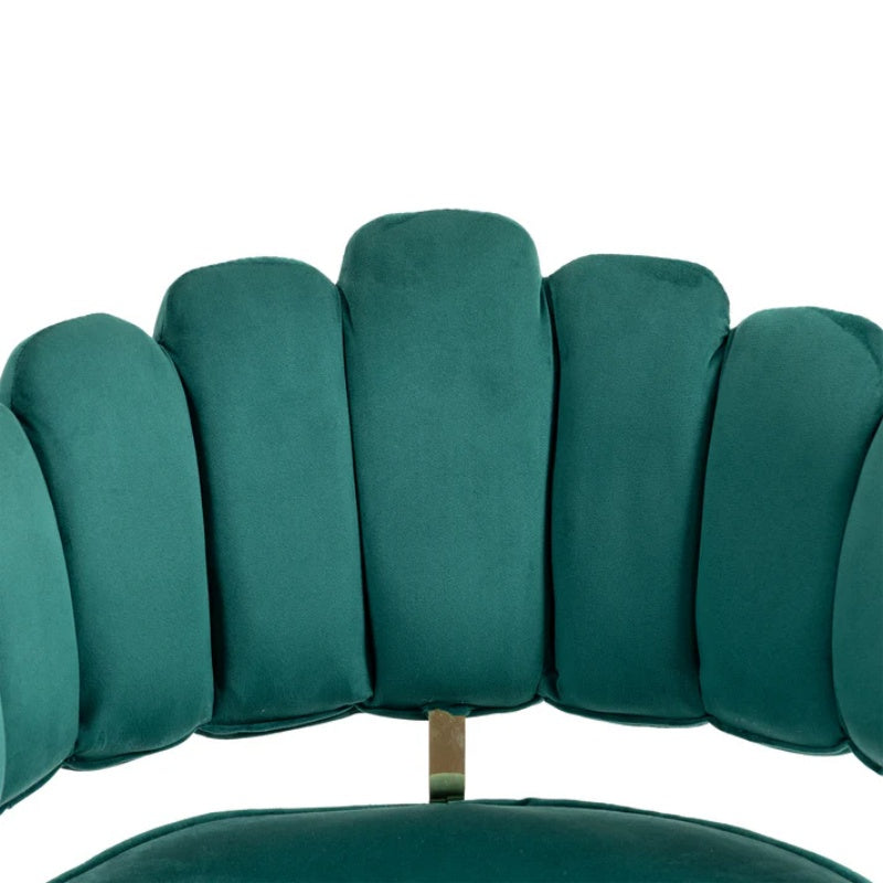 Velvet Home Office Desk Chair, Modern Cute Computer Chair, Wheels Swivel Height Adjustable Task Chair, Emerald Velvet-海智集-Default-