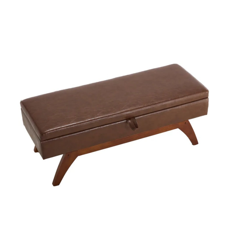 COOLMORE Teddy wool fabric, solid wood feet for solid weighing, and bed end stool with storage function-海智集-Default-
