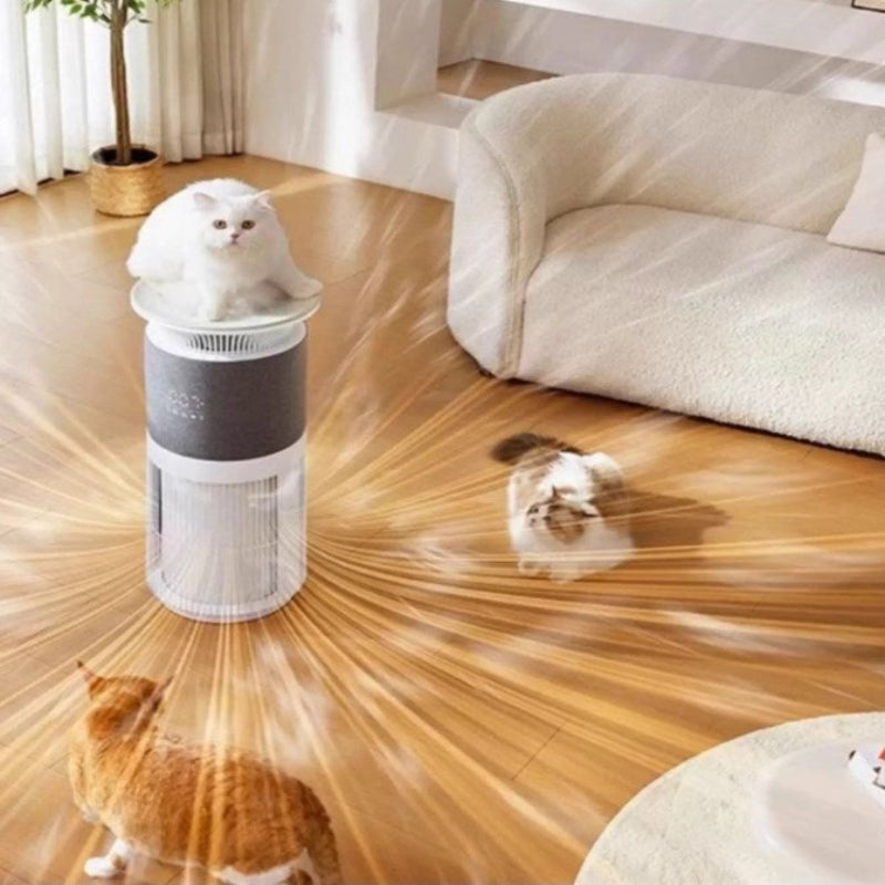 The pet air purifier can remove floating hair, eliminate cat hair odor, kill bacteria and disinfect allergens, smoke dust and mites-海智集-