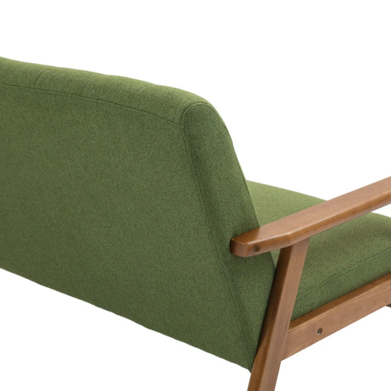 COOLMORE Mid-Century Modern Solid Loveseat Sofa Upholstered Linen Loveseat, 2-Seat Upholstered Loveseat Sofa Modern Couch-海智集-Default-