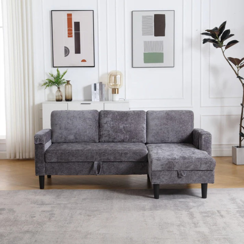 UNITED Sectional Sofa Reversible Sectional Sleeper Sectional Sofa with Storage Chaise-海智集-Default-