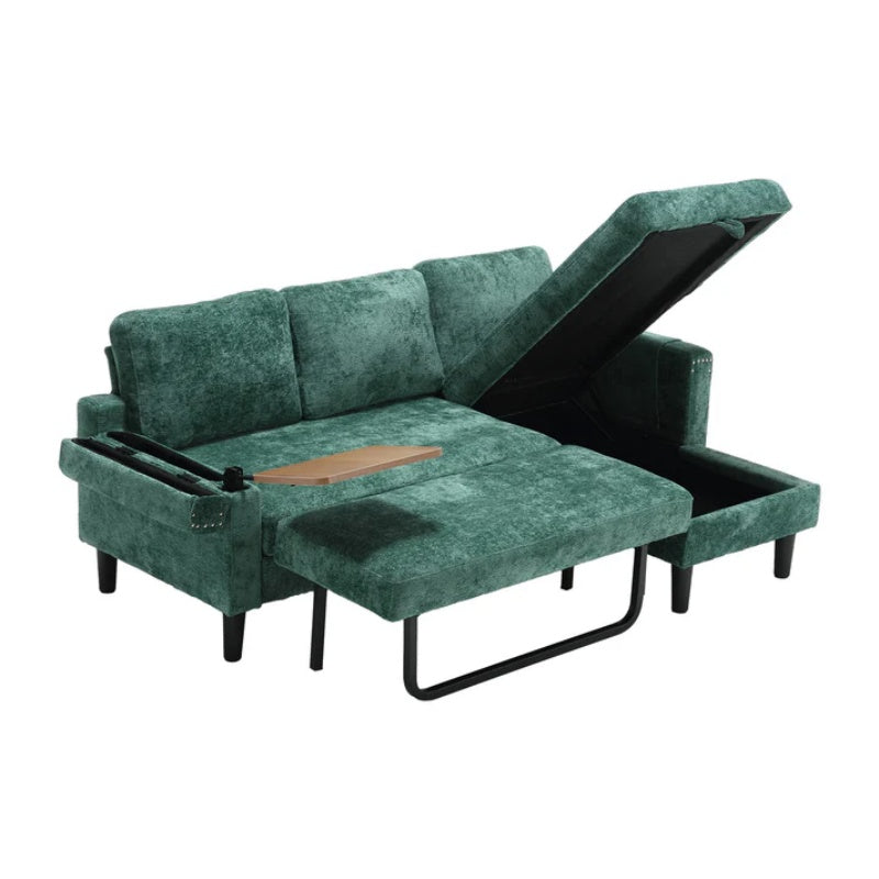UNITED Sectional Sofa Reversible Sectional Sleeper Sectional Sofa with Storage Chaise-海智集-Default-