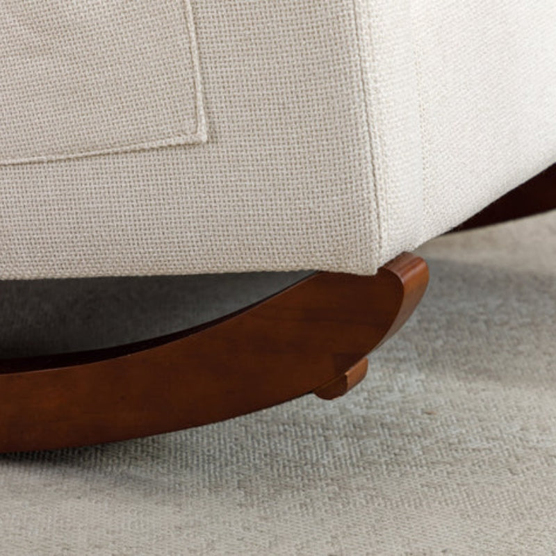 High Back Rocking Chair Nursery Chair .Comfortable Rocker Fabric Padded Seat .Modern High Back Armchair-海智集-Default-