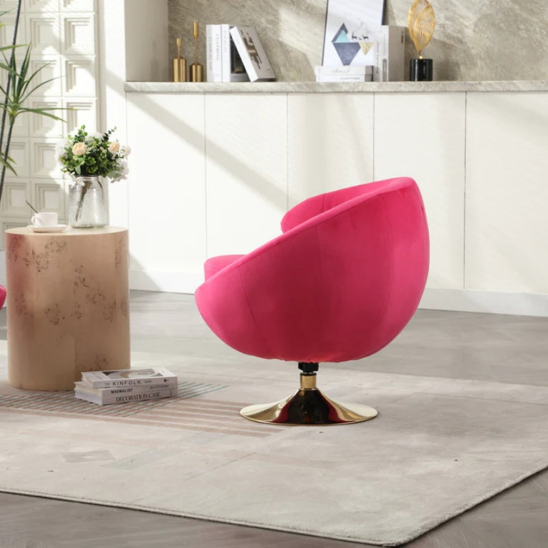 360 Degree Swivel Cuddle Barrel Accent Chairs, Round Armchairs with Wide Upholstered, Fluffy Fabric Chair for Living Room, Bedroom, Office, Waiting Rooms-海智集-Default-