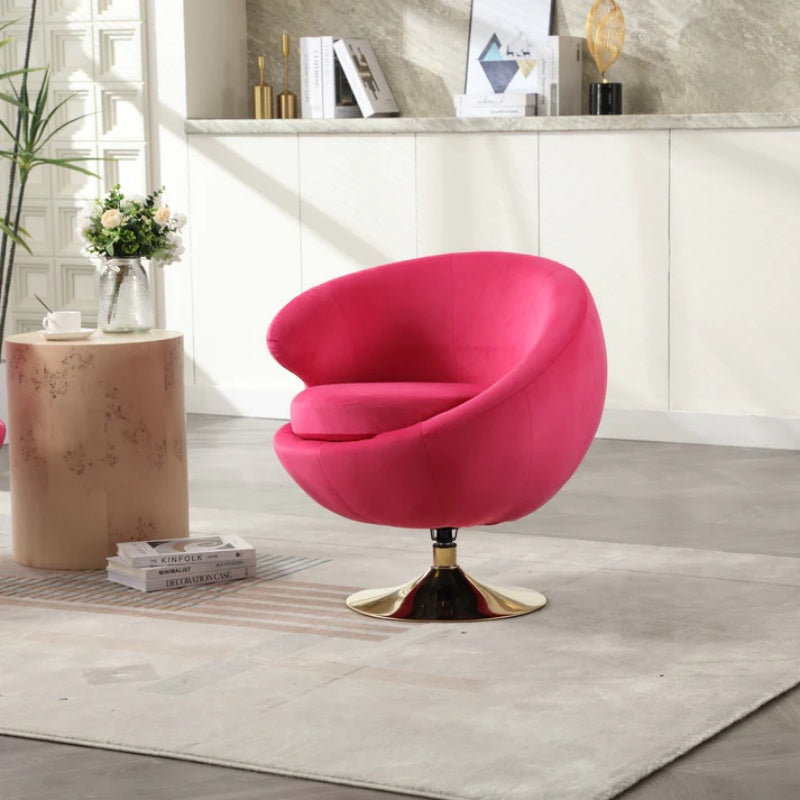 360 Degree Swivel Cuddle Barrel Accent Chairs, Round Armchairs with Wide Upholstered, Fluffy Fabric Chair for Living Room, Bedroom, Office, Waiting Rooms-海智集-Default-