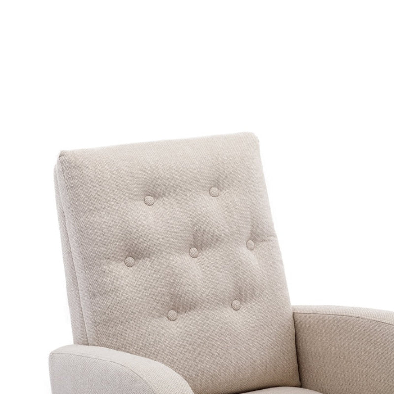 High Back Rocking Chair Nursery Chair .Comfortable Rocker Fabric Padded Seat .Modern High Back Armchair-海智集-Default-