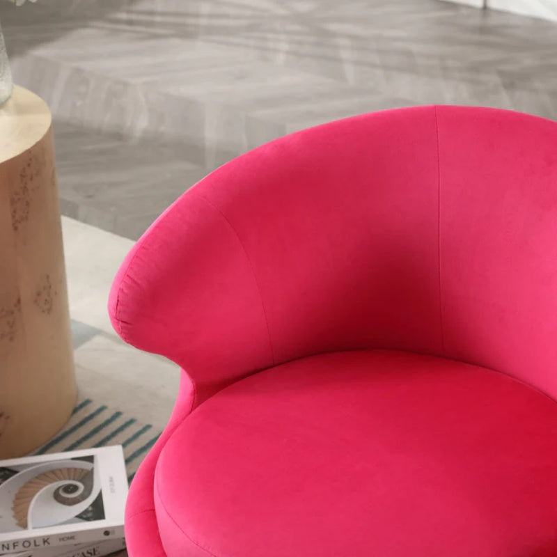 360 Degree Swivel Cuddle Barrel Accent Chairs, Round Armchairs with Wide Upholstered, Fluffy Fabric Chair for Living Room, Bedroom, Office, Waiting Rooms-海智集-Default-