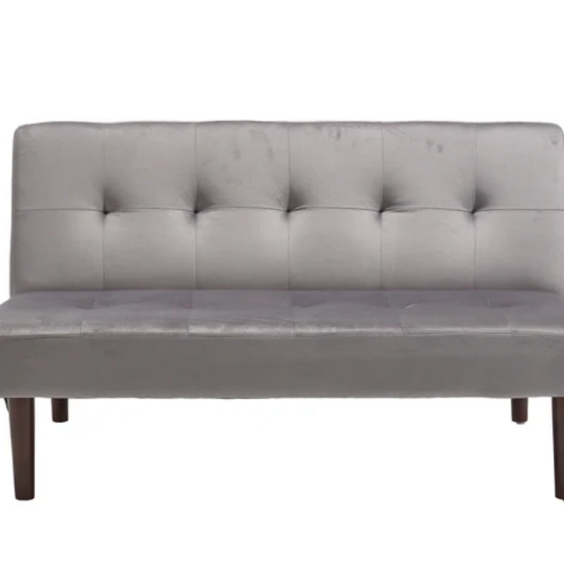 Foldable Fashion Sofa Bed High End Flannel Fabric Back Adjustable Sofa Recliner Futon, Modern Fashion Sofa with Charging Port, Suitable for Living Room Bedroom Office (Gray)-海智集-Default-