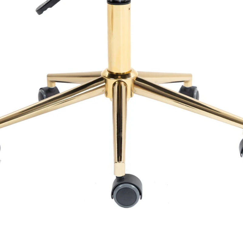 Velvet Home Office Desk Chair, Modern Cute Computer Chair, Wheels Swivel Height Adjustable Task Chair, Emerald Velvet-海智集-Default-