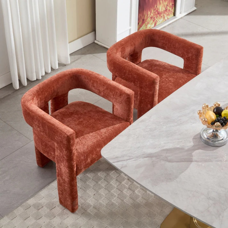Campcraft Contemporary Designed Fabric Upholstered Accent/Dining Chair /Barrel Side Chairs Kitchen Armchair for Living Room 2PC/SET-海智集-Default-