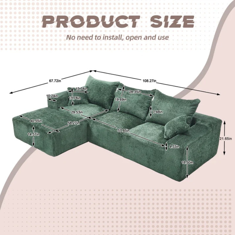 UNITED WE WIN Stylish fabric, excellent touch, L-shaped design, intimate comfort, large seated depth, free stretch, random combination, flexible, full compression, no installation of the sofa-海智集-Default-