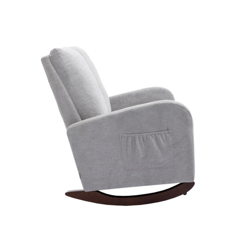 COOLMORE Rocking Chair Upholstered Mid Century Modern Rocker Oversized Wingback Armchair for Living Room-海智集-Default-