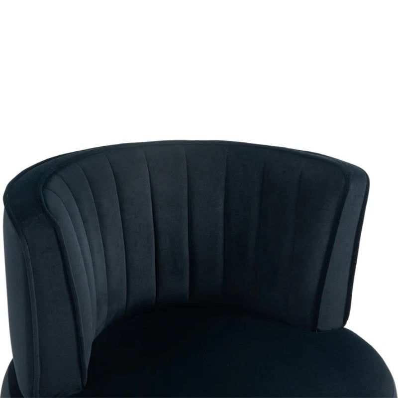 COOLMORE Swivel Barrel Chair, 360 Degree Round Armchair with Fluffy Velvet Upholstery for Living Room, Bedroom, Office-海智集-Default-