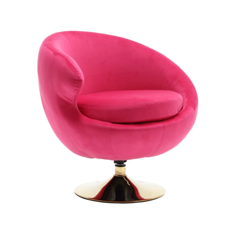 360 Degree Swivel Cuddle Barrel Accent Chairs, Round Armchairs with Wide Upholstered, Fluffy Fabric Chair for Living Room, Bedroom, Office, Waiting Rooms-海智集-Default-