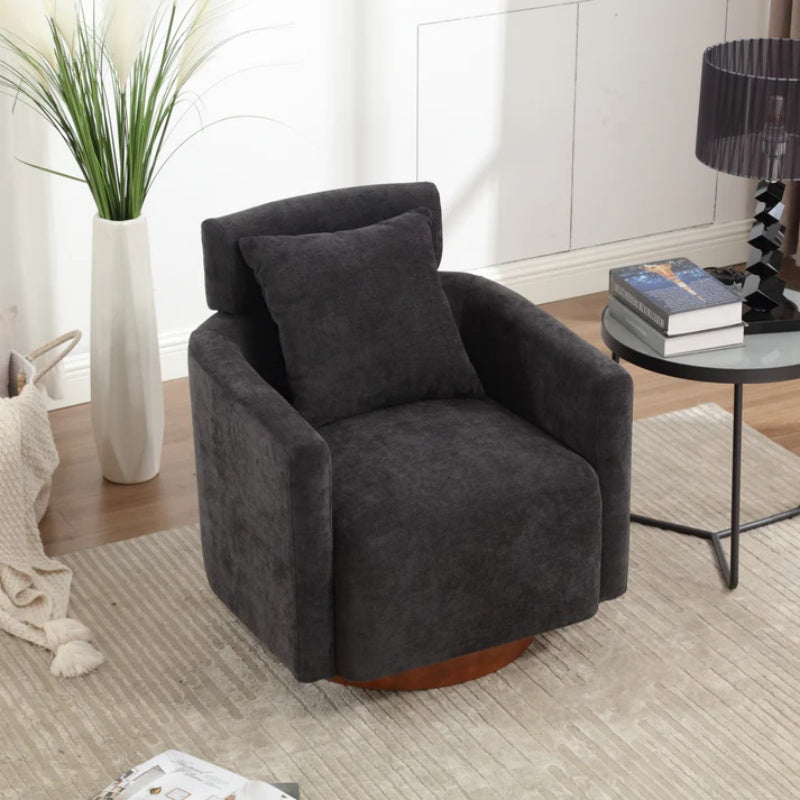 COOLMORE 360 degree rotation design, multi-gear adjustment backrest, soft and comfortable chenille fabric, ergonomic design of the living room chair-海智集-Default-