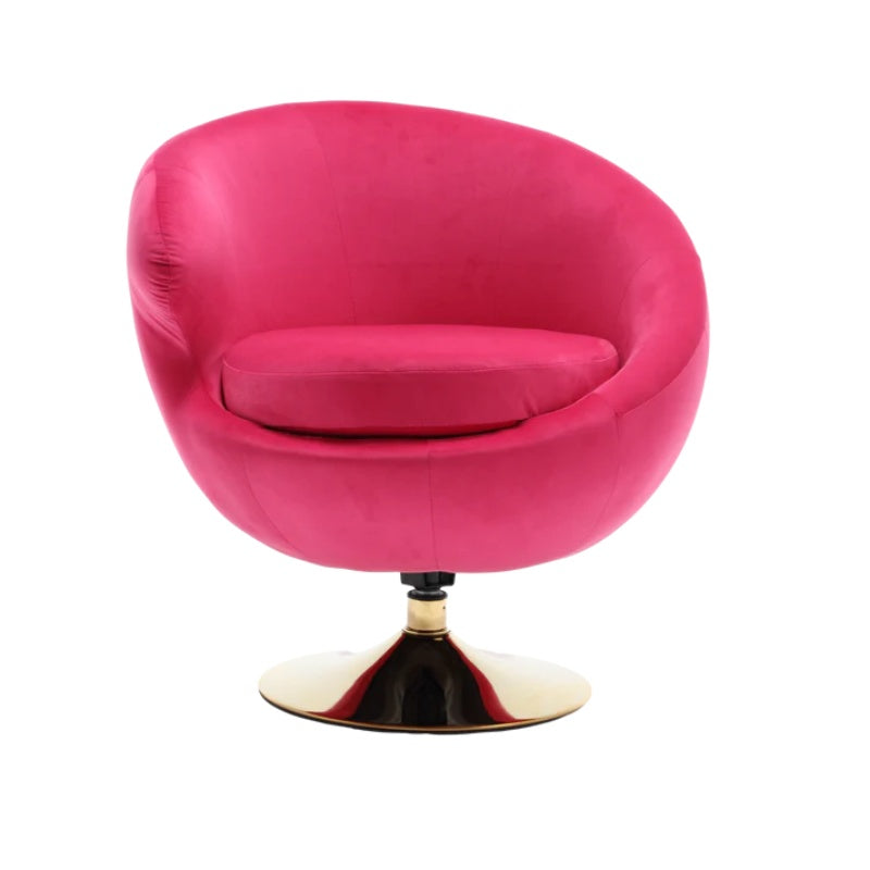 360 Degree Swivel Cuddle Barrel Accent Chairs, Round Armchairs with Wide Upholstered, Fluffy Fabric Chair for Living Room, Bedroom, Office, Waiting Rooms-海智集-Default-
