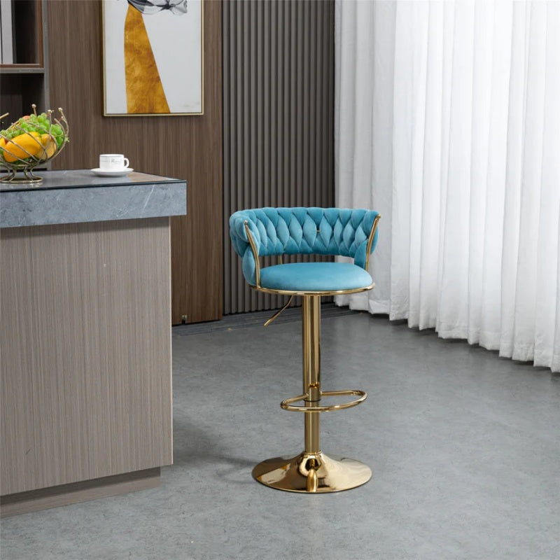 COOLMORE Swivel Bar Stools Adjustable Counter Height Chairs with Footrest for Kitchen, Dining Room-海智集-Default-