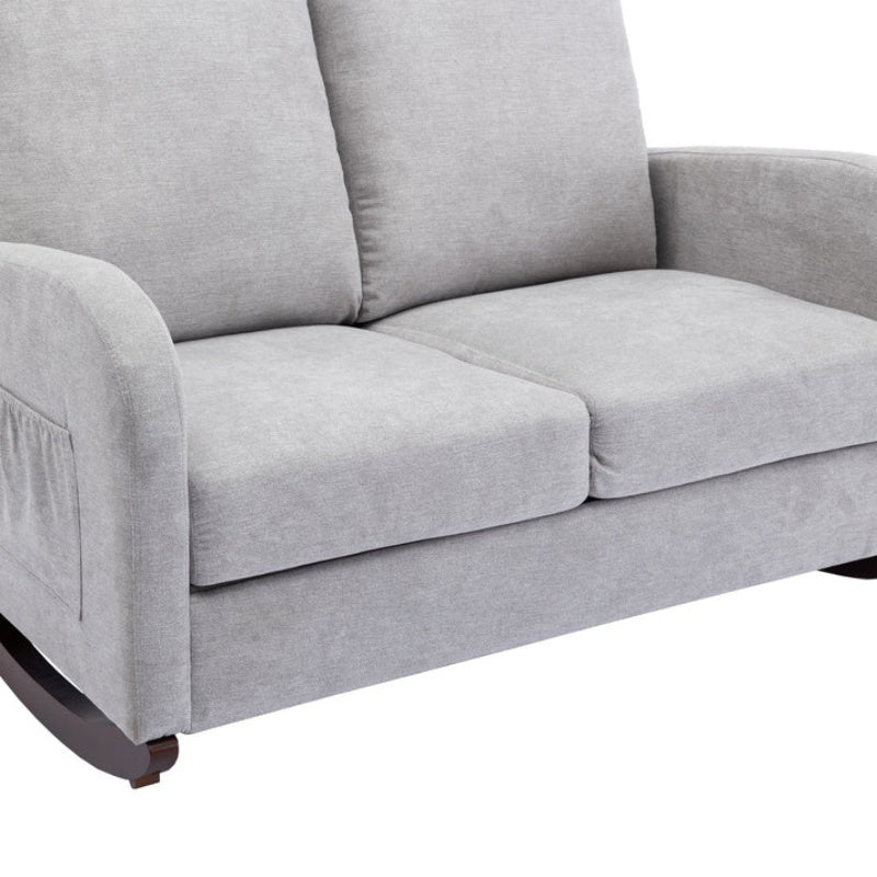 COOLMORE Rocking Chair Upholstered Mid Century Modern Rocker Oversized Wingback Armchair for Living Room-海智集-Default-
