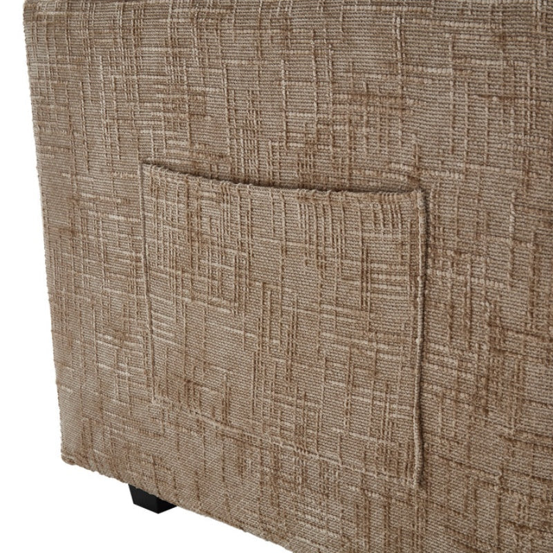 UNITED WE WIN Chenille fabric, solid construction, the overall structure of the sofa is stable, detachable armrests, two foot stools and two-seat sofa with side pockets-海智集-Default-