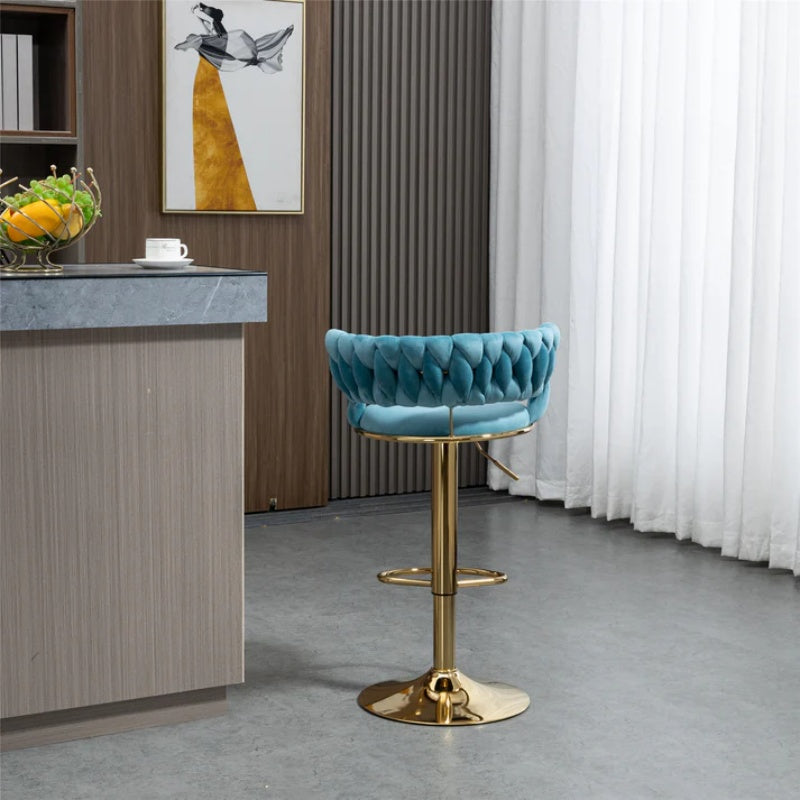 COOLMORE Swivel Bar Stools Adjustable Counter Height Chairs with Footrest for Kitchen, Dining Room-海智集-Default-