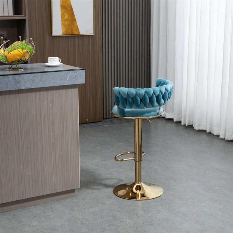 COOLMORE Swivel Bar Stools Adjustable Counter Height Chairs with Footrest for Kitchen, Dining Room-海智集-Default-