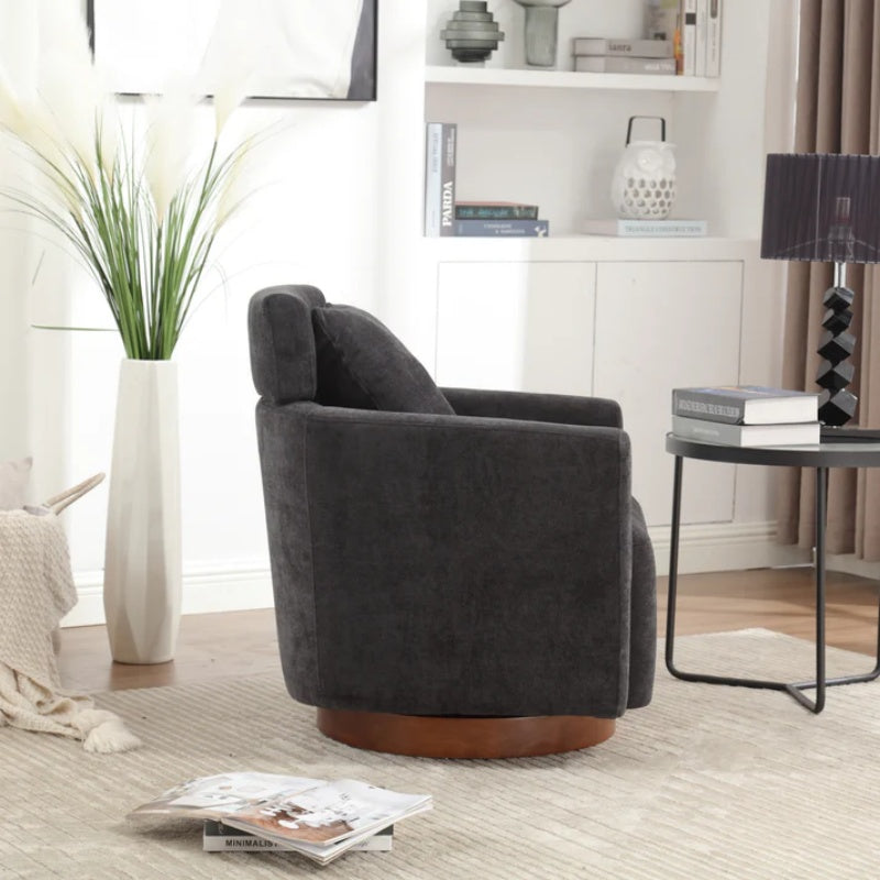 COOLMORE 360 degree rotation design, multi-gear adjustment backrest, soft and comfortable chenille fabric, ergonomic design of the living room chair-海智集-Default-