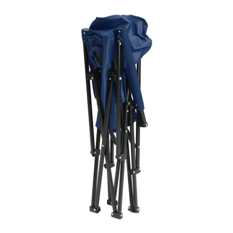 High Back Heavy Duty Lawn Chair Support 250LBS, Portable Collapsible Chair with Cup Holder -Navy blue-海智集-Default-