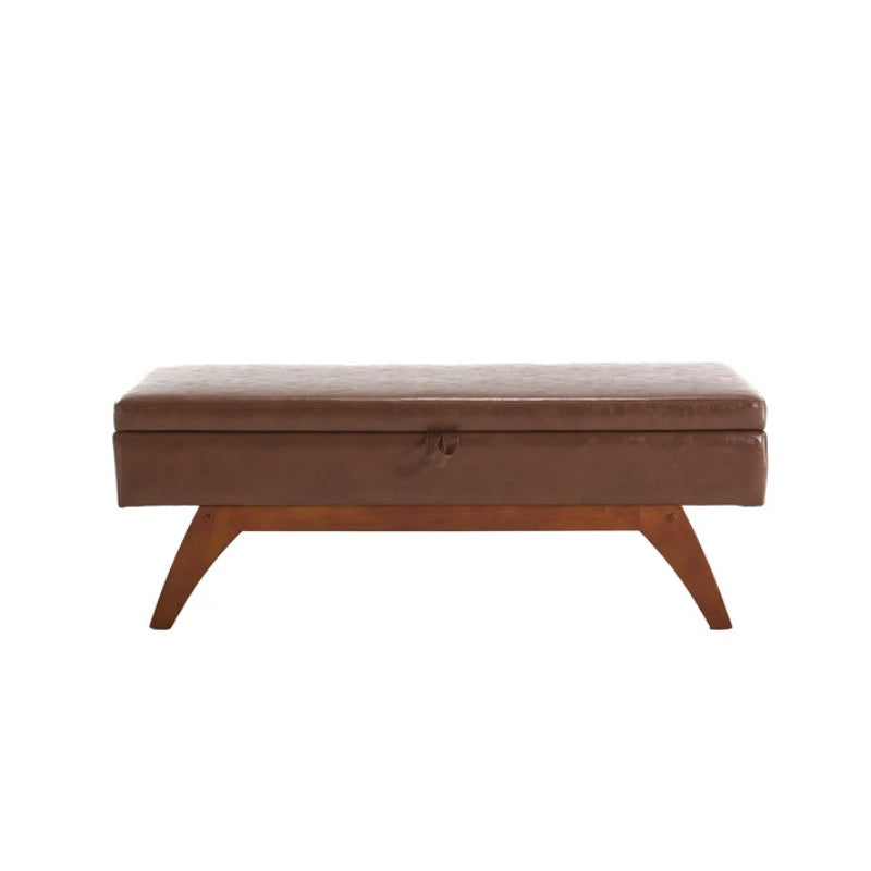 COOLMORE Teddy wool fabric, solid wood feet for solid weighing, and bed end stool with storage function-海智集-Default-