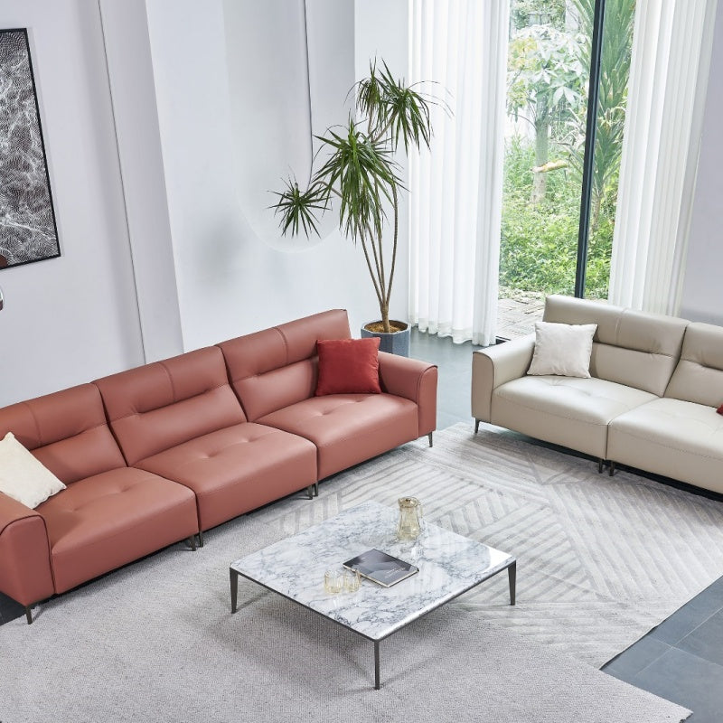 The genuine leather Italian sofa is light, luxurious and elegant, providing a soft and comfortable living room-海智集-