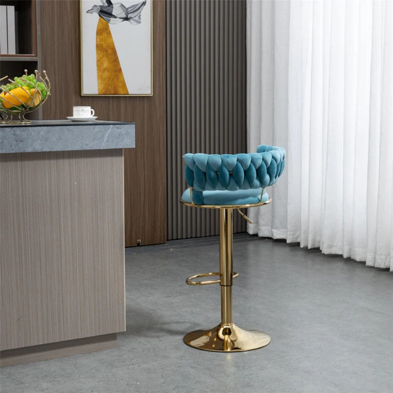 COOLMORE Swivel Bar Stools Adjustable Counter Height Chairs with Footrest for Kitchen, Dining Room-海智集-Default-