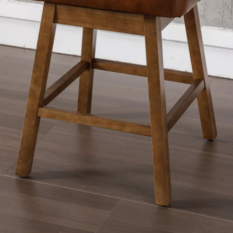 COOLMORE Bar Stools Set of 2 Counter Height Chairs with Footrest for Kitchen, Dining Room And 360 Degree Swivel-海智集-Default-