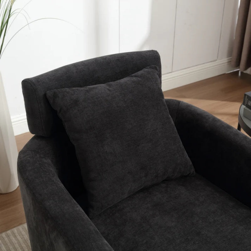 COOLMORE 360 degree rotation design, multi-gear adjustment backrest, soft and comfortable chenille fabric, ergonomic design of the living room chair-海智集-Default-
