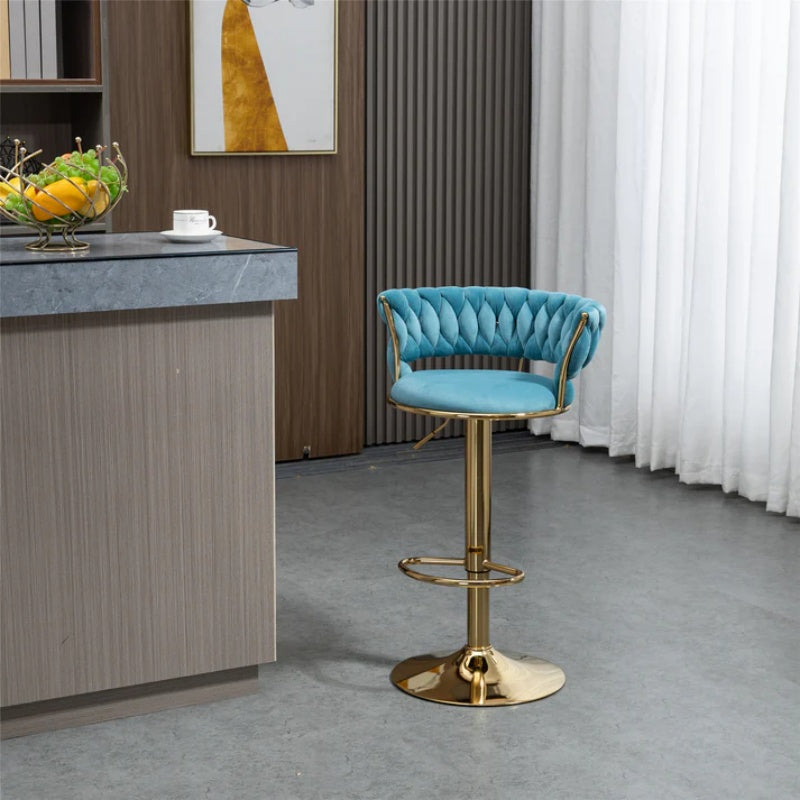 COOLMORE Swivel Bar Stools Adjustable Counter Height Chairs with Footrest for Kitchen, Dining Room-海智集-Default-