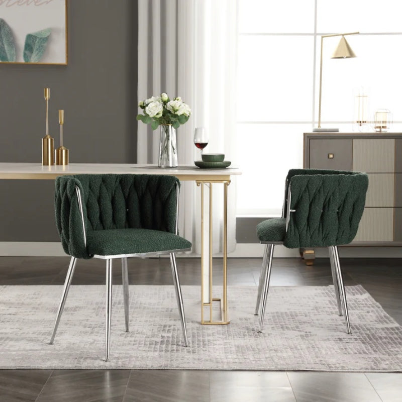 COOLMORE Leisure Dining Chairs Accent Chair Velvet Accent Lounge Chair With Metal Feet 2PC/SET-海智集-Default-