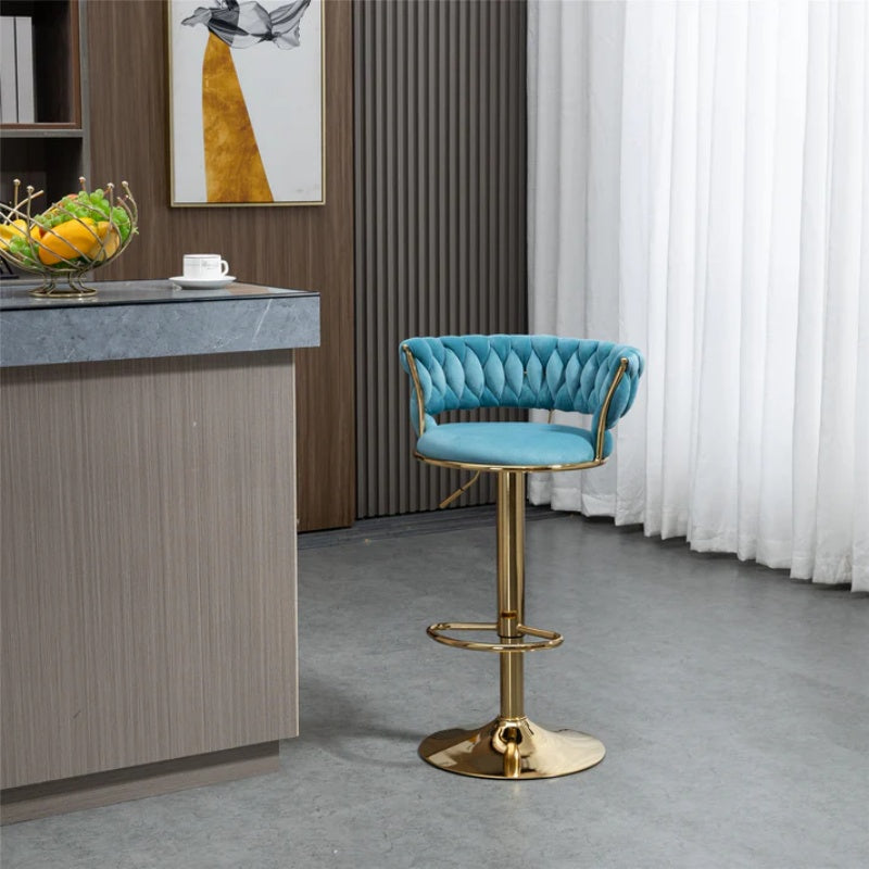 COOLMORE Swivel Bar Stools Adjustable Counter Height Chairs with Footrest for Kitchen, Dining Room-海智集-Default-